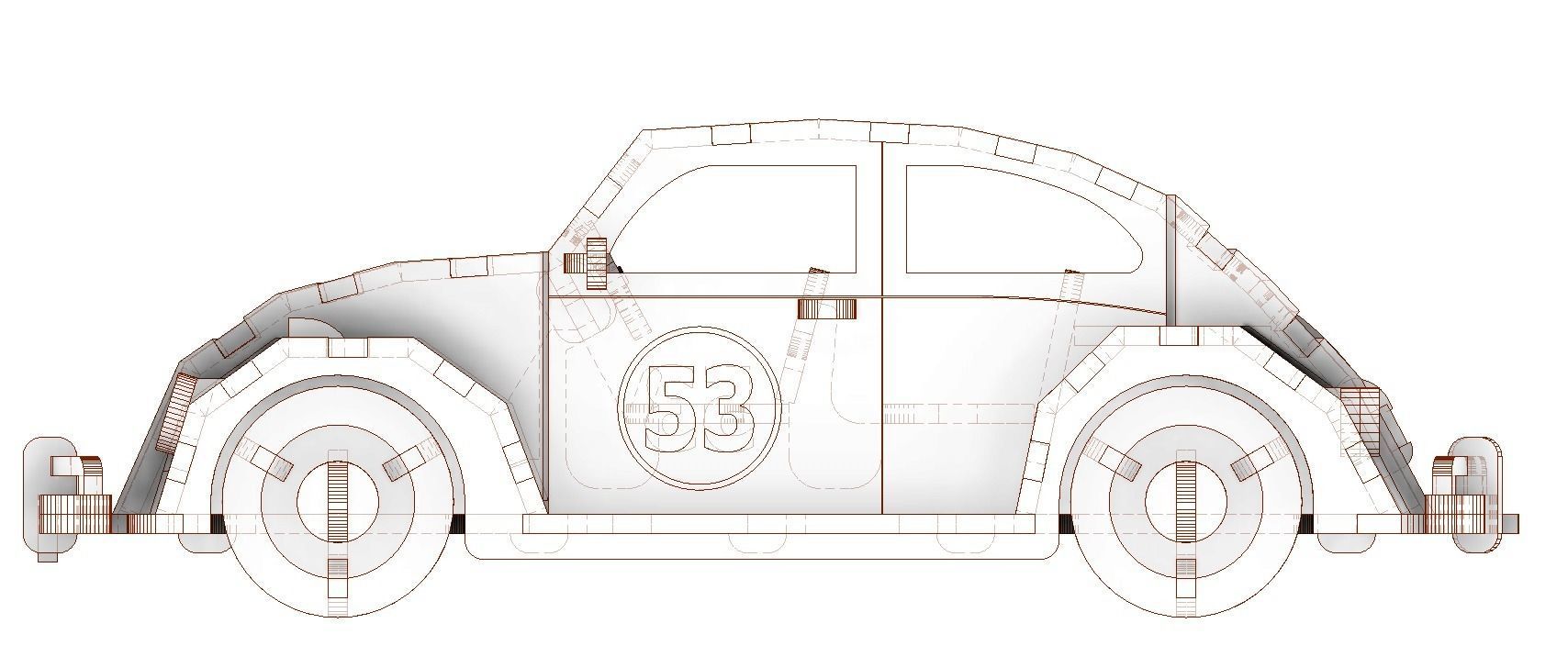 Car Herbie 3D model_7