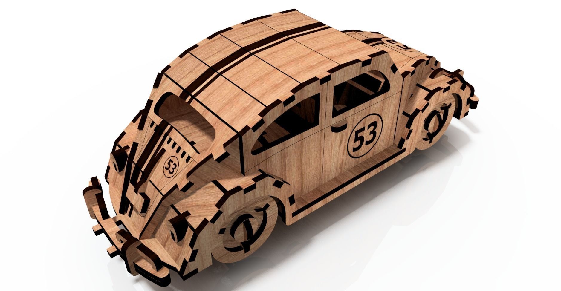 Car Herbie 3D model_3