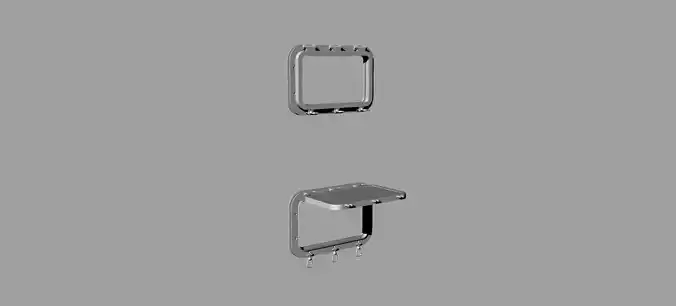 PORTHOLE pair of metal shelves