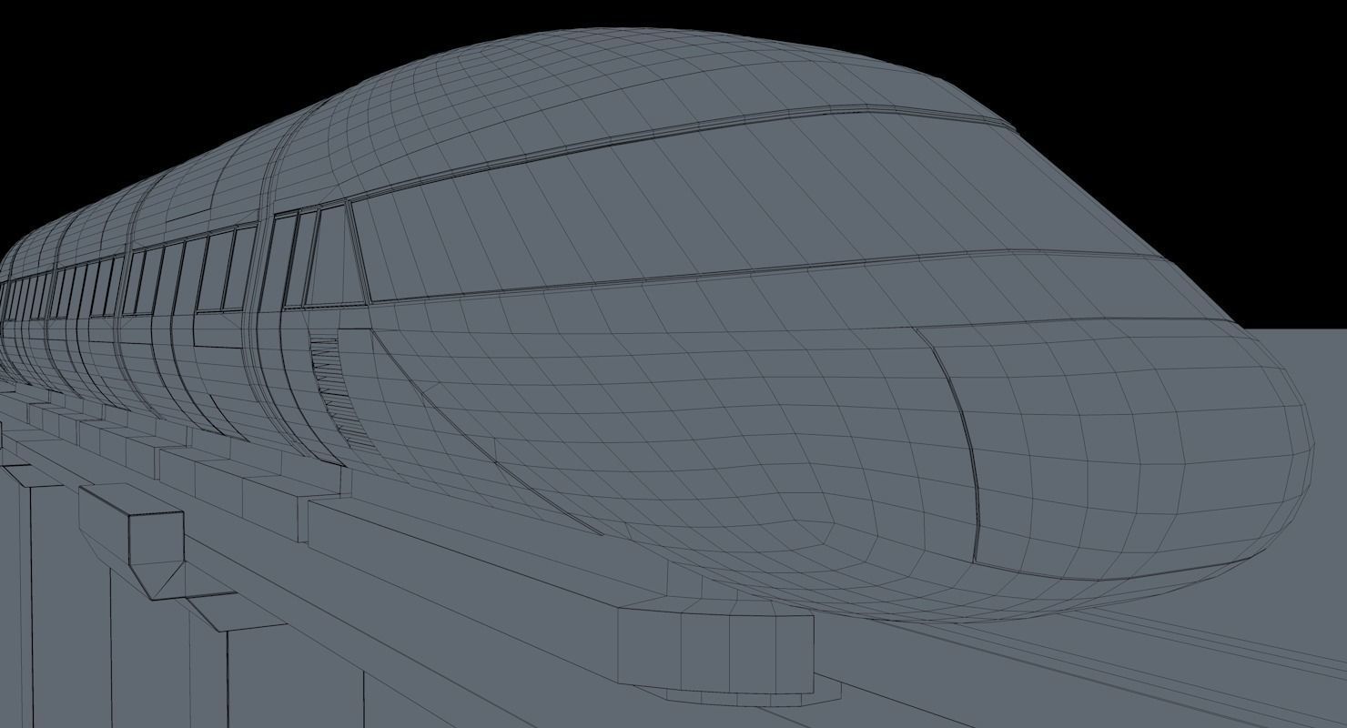 Monorail train  3D model_11