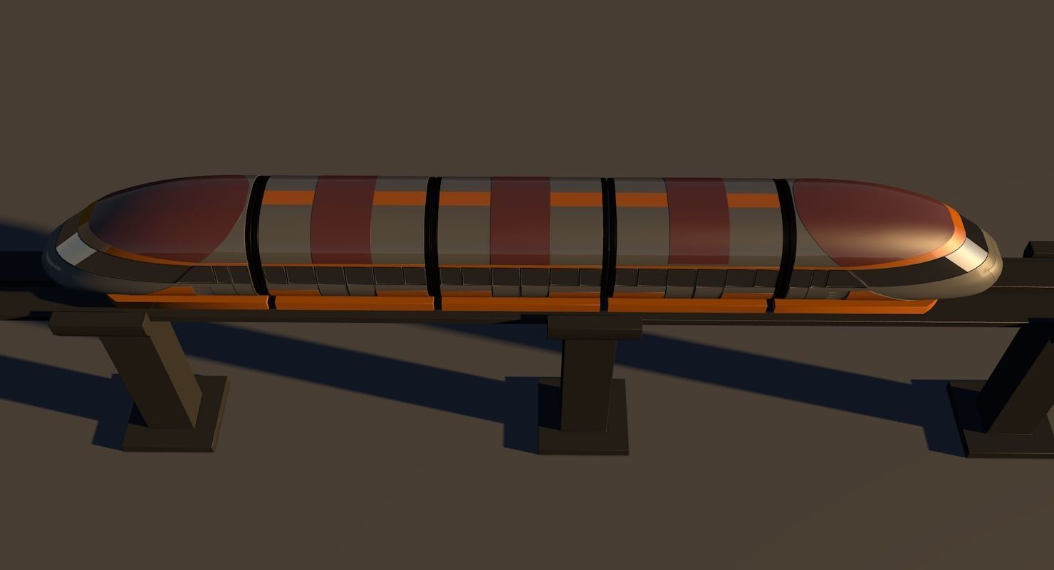 Monorail train  3D model_3
