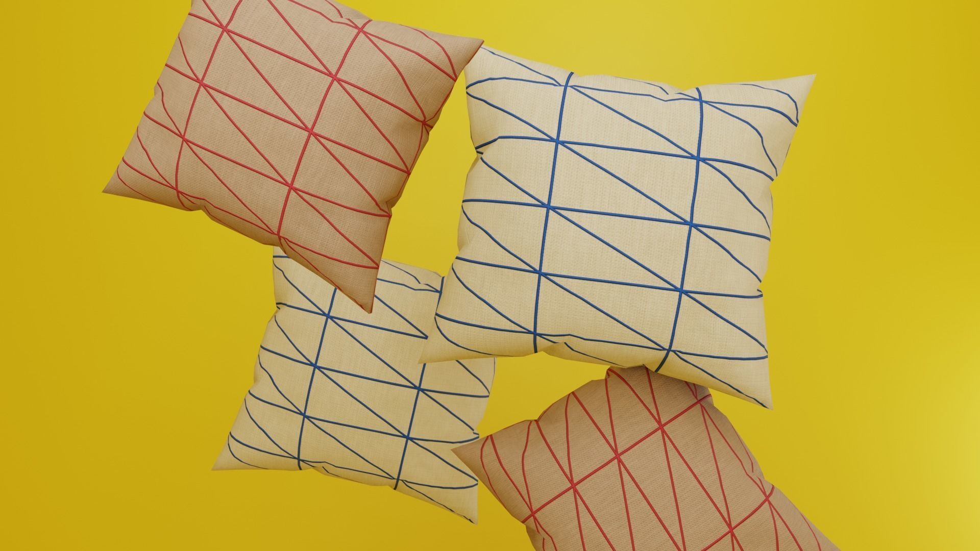 Pillows set of 3D model_7