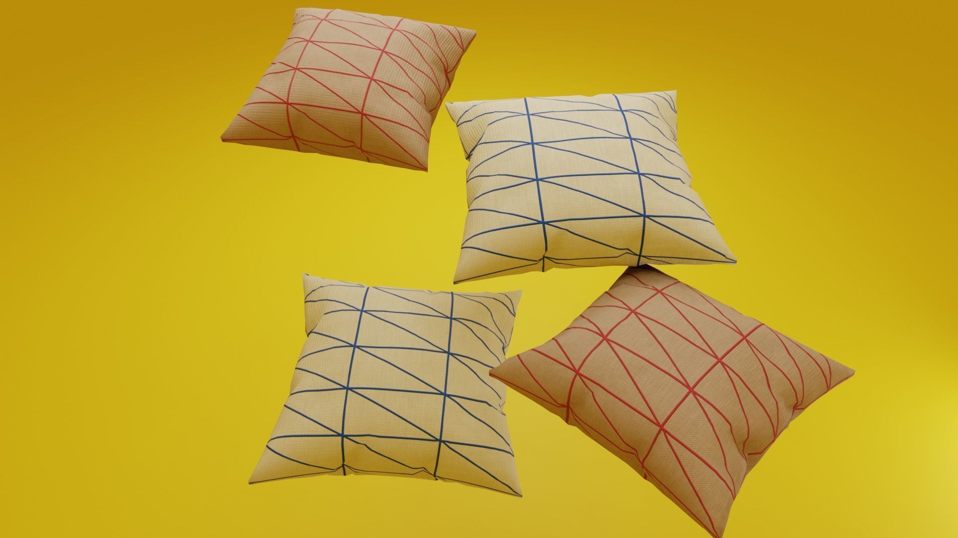 Pillows set of 3D model_1