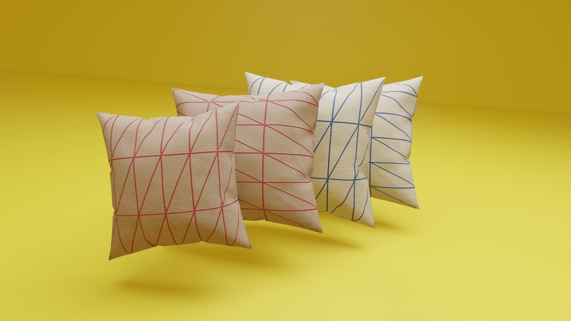 Pillows set of 3D model_4