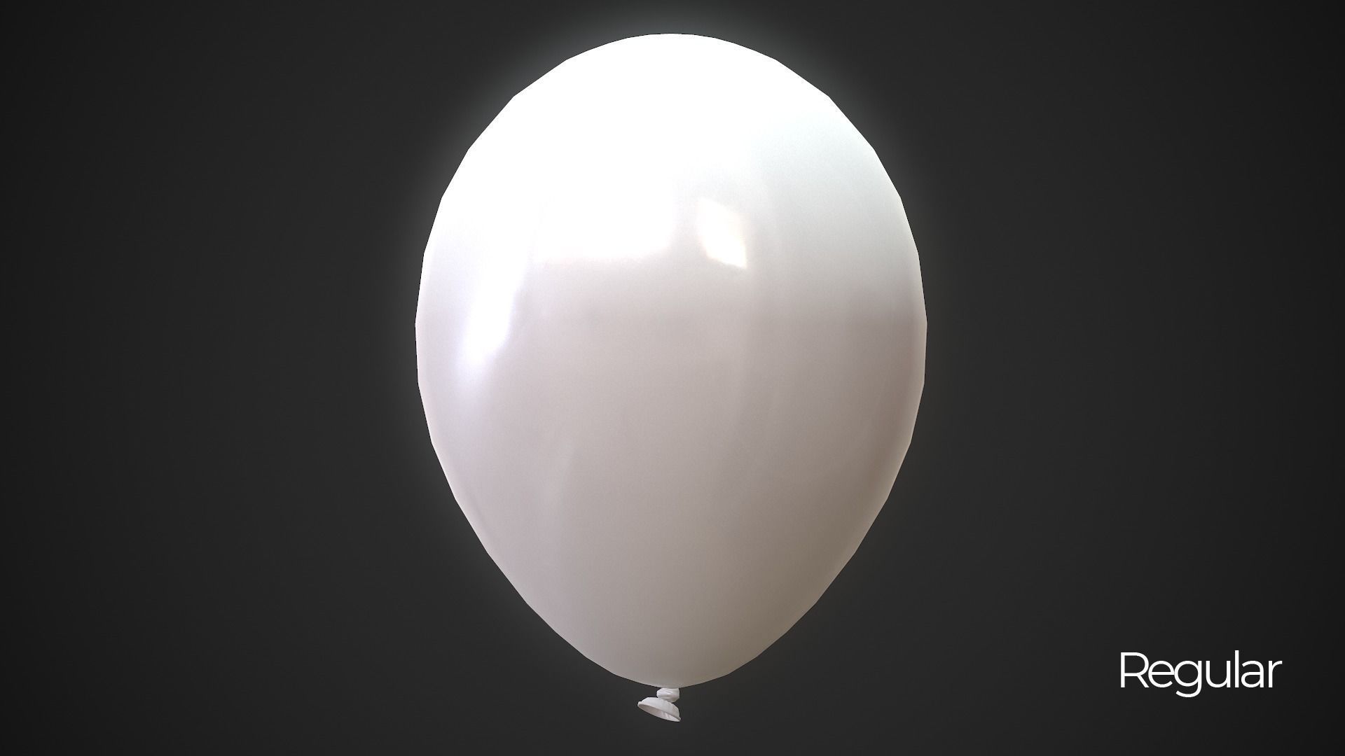 Balloons orange balloon 3D model_9