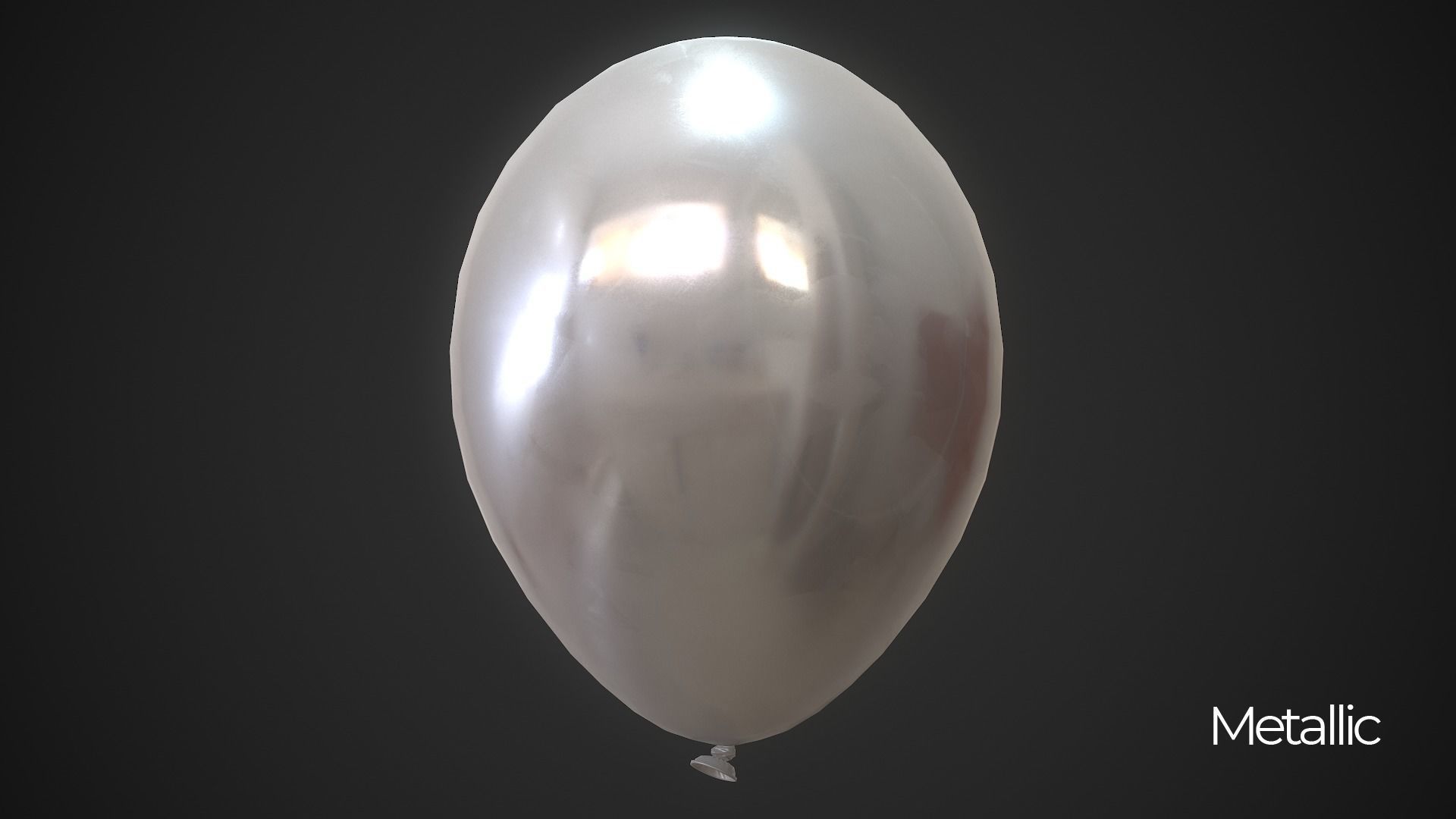 Balloons orange balloon 3D model_19