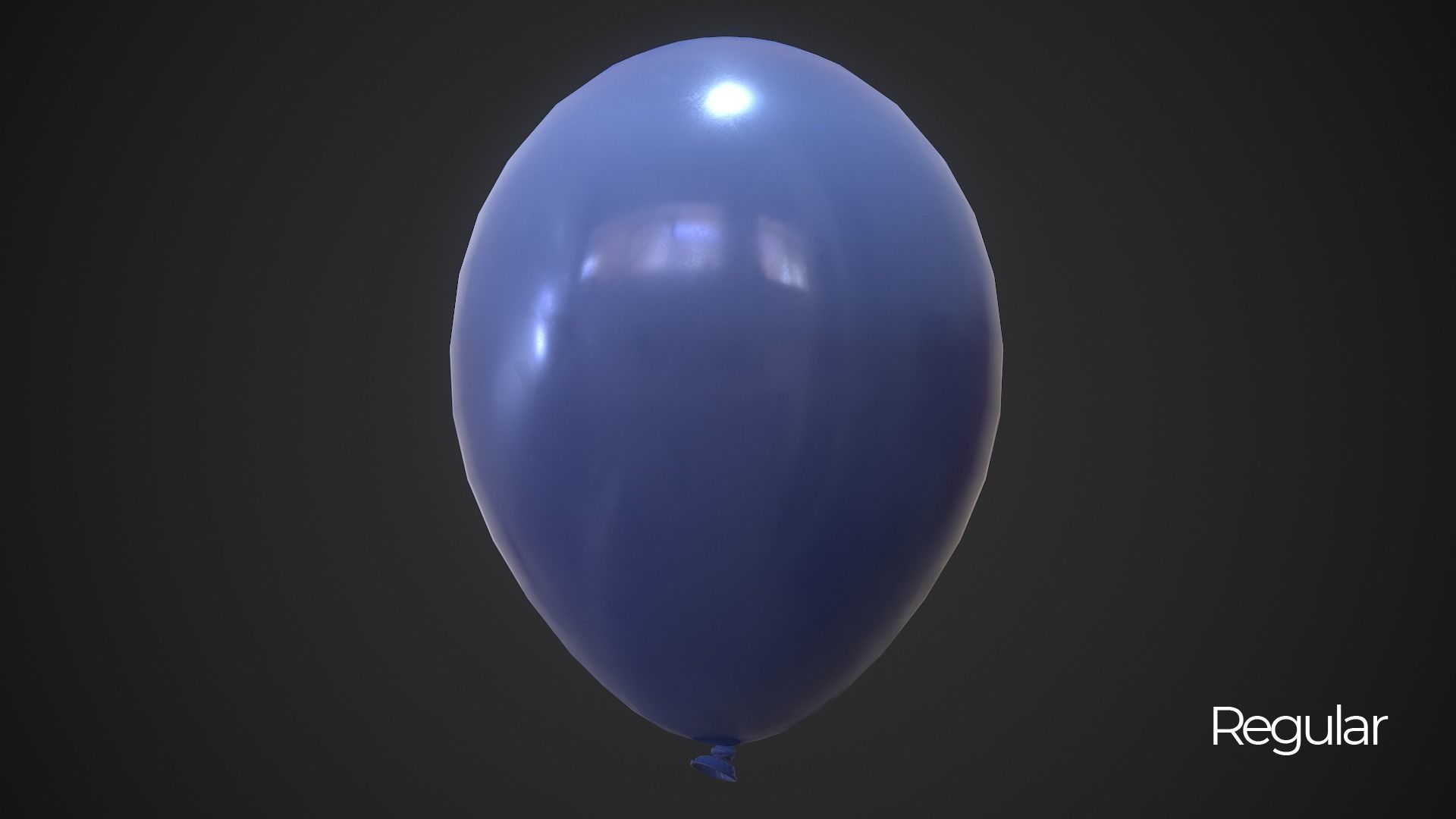 Balloons orange balloon 3D model_2