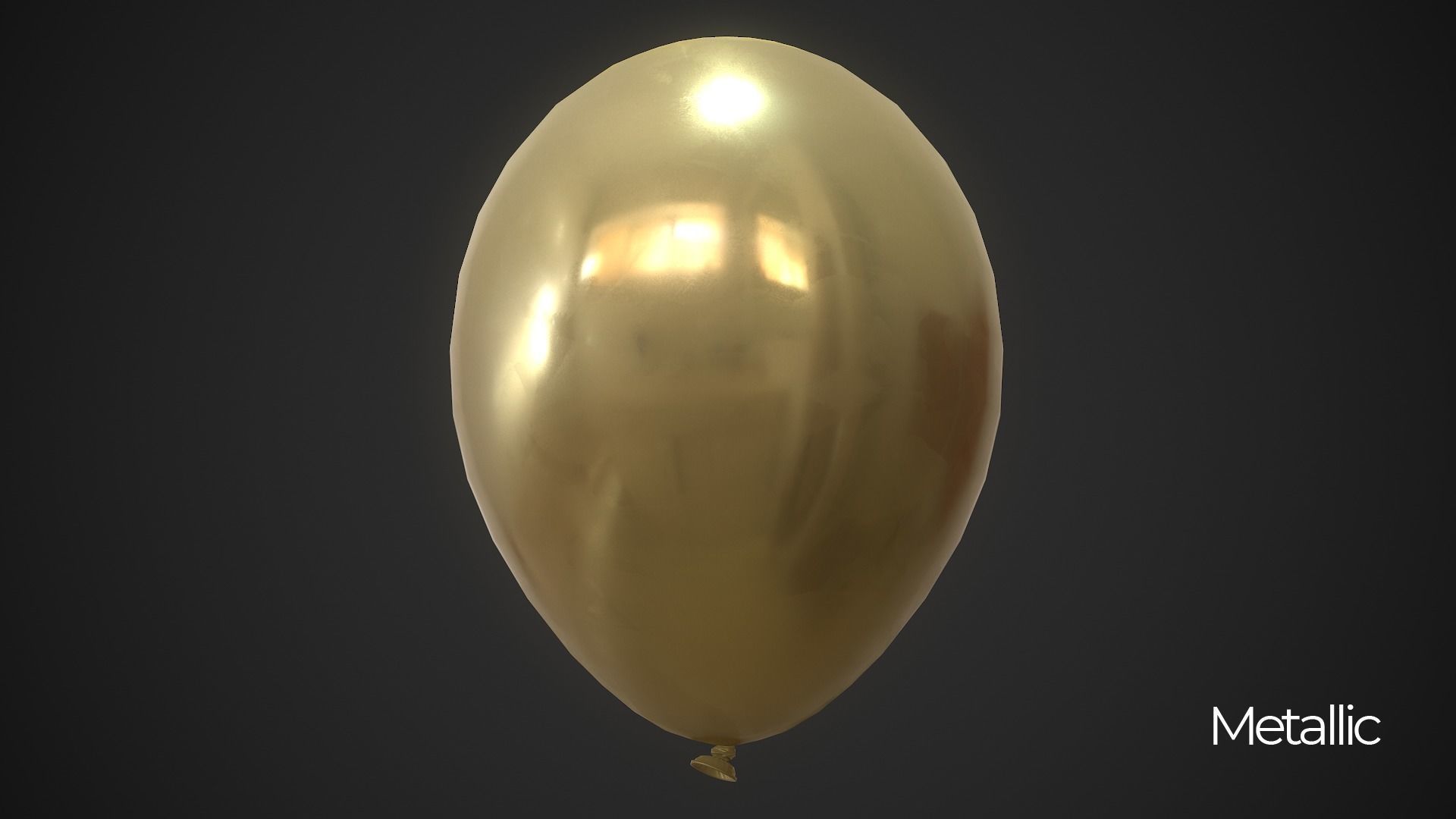 Balloons orange balloon 3D model_13