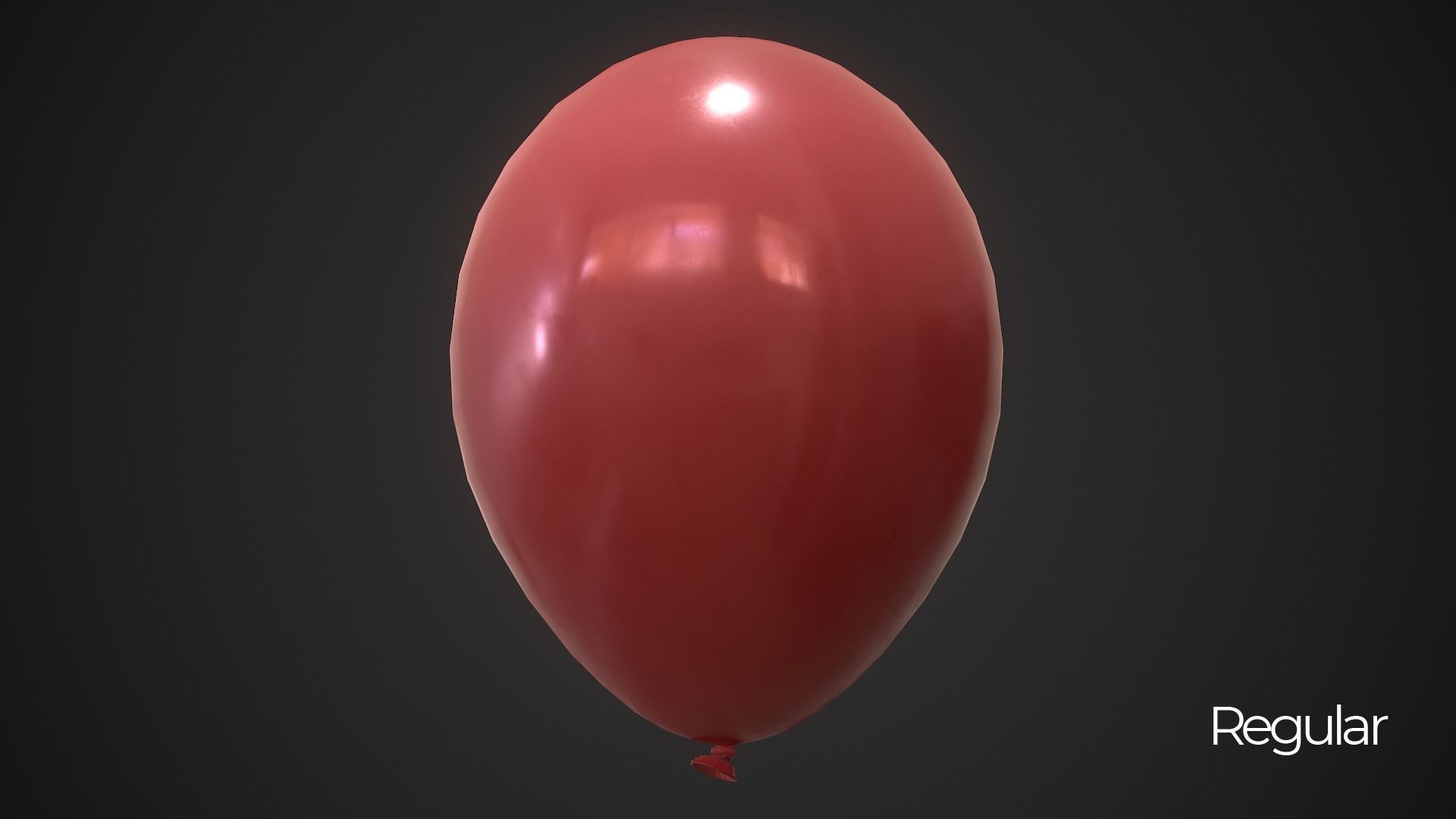 Balloons orange balloon 3D model_8