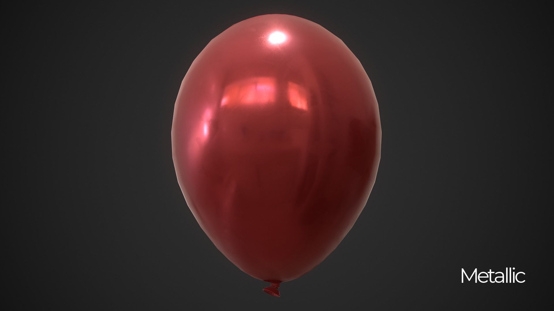 Balloons orange balloon 3D model_18