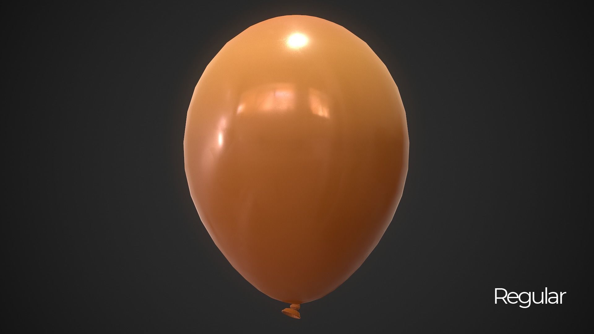 Balloons orange balloon 3D model_5