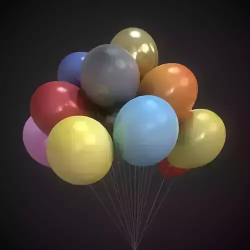 Balloons orange balloon 3D model