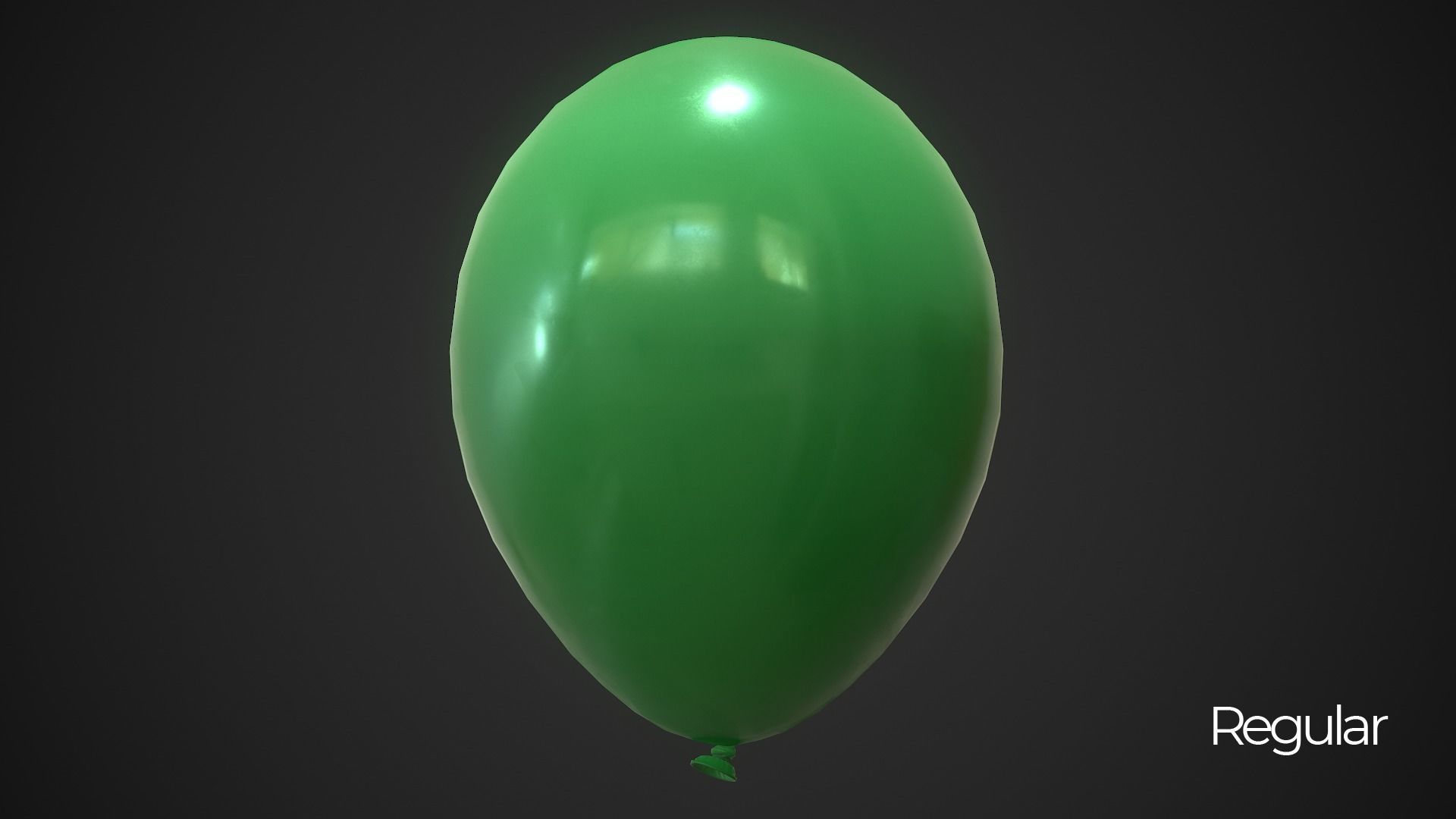 Balloons orange balloon 3D model_4