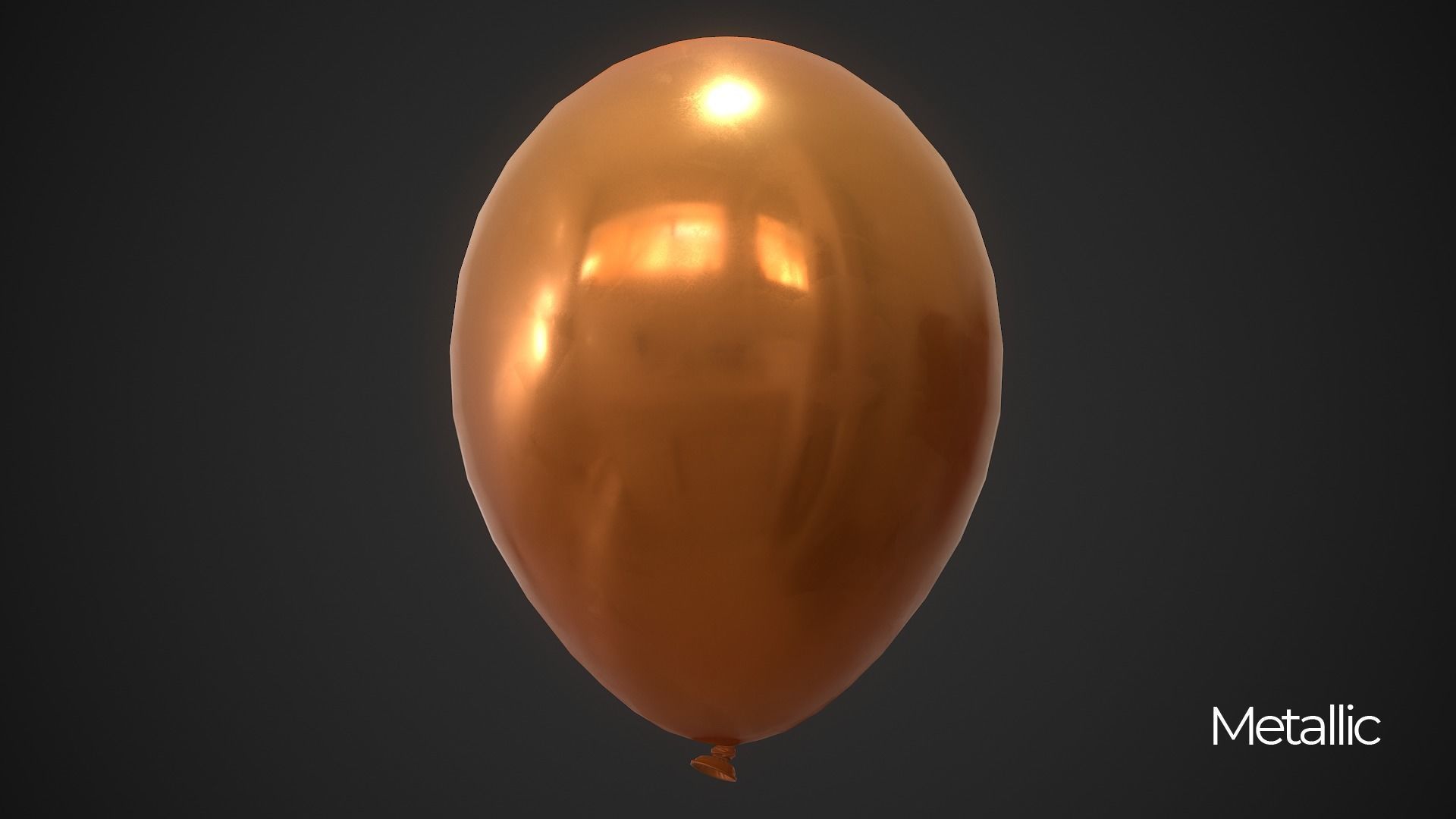 Balloons orange balloon 3D model_15