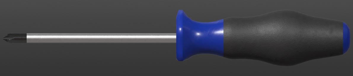 Screwdriver plastic Low-poly 3D model_2