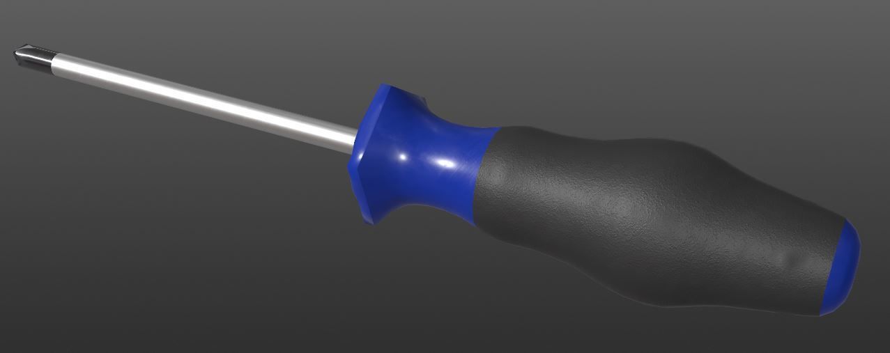 Screwdriver plastic Low-poly 3D model_1