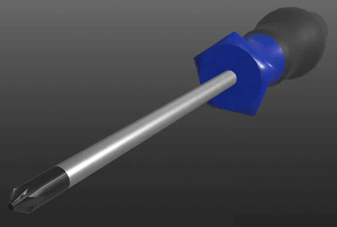 Screwdriver plastic Low-poly 3D model_0