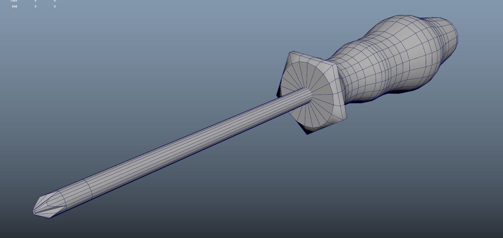 Screwdriver plastic Low-poly 3D model_3
