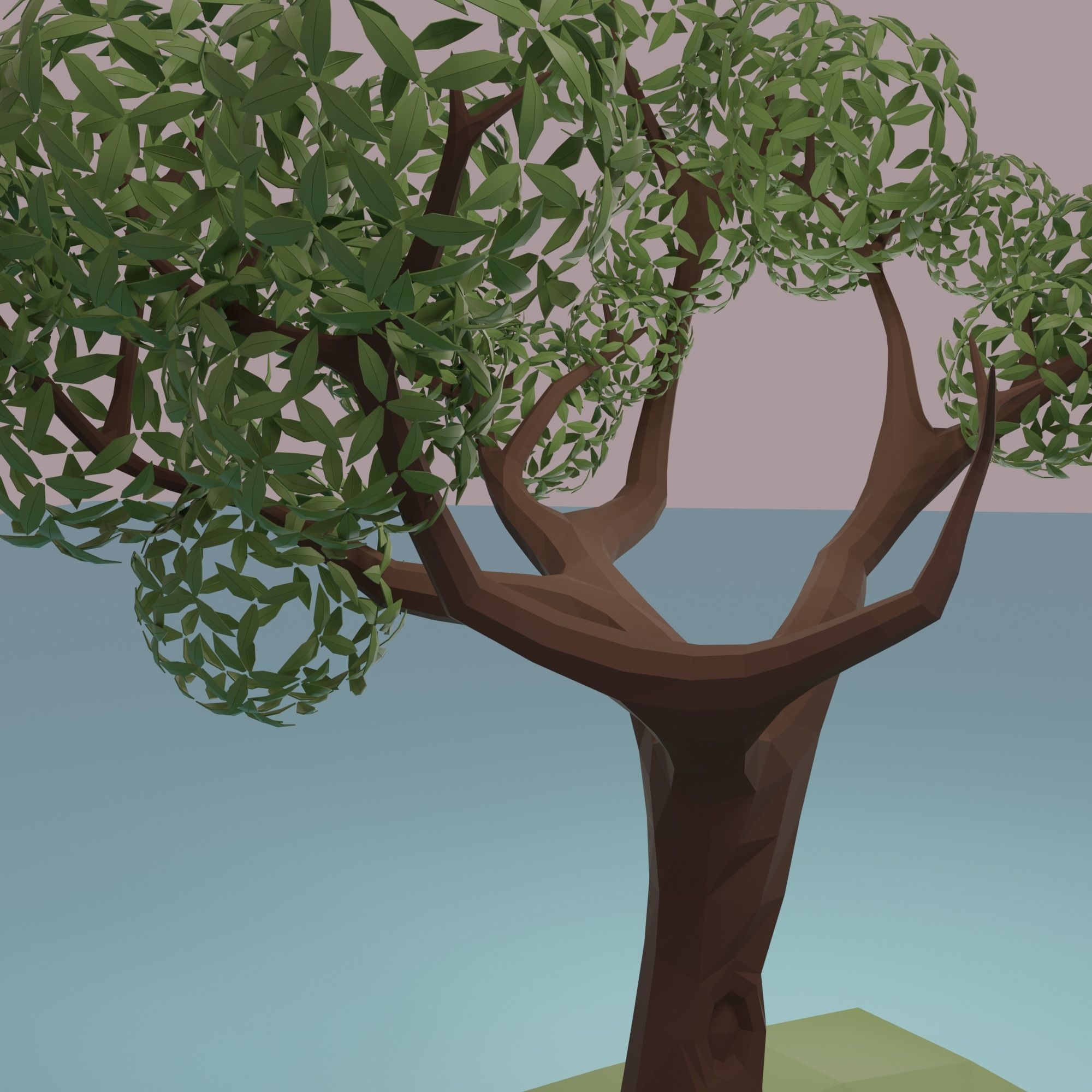 Tree house Low-poly 3D model_16