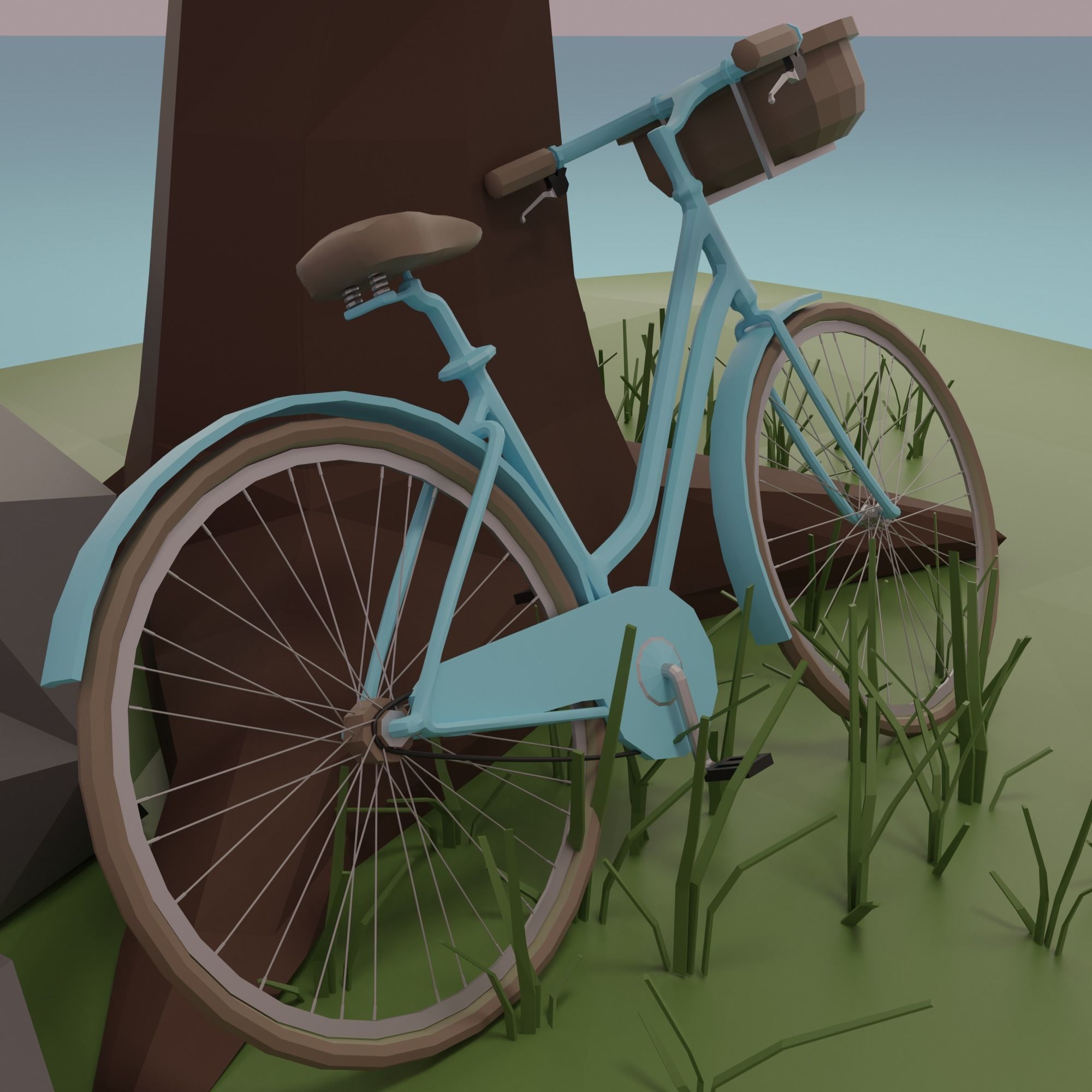 Tree house Low-poly 3D model_15