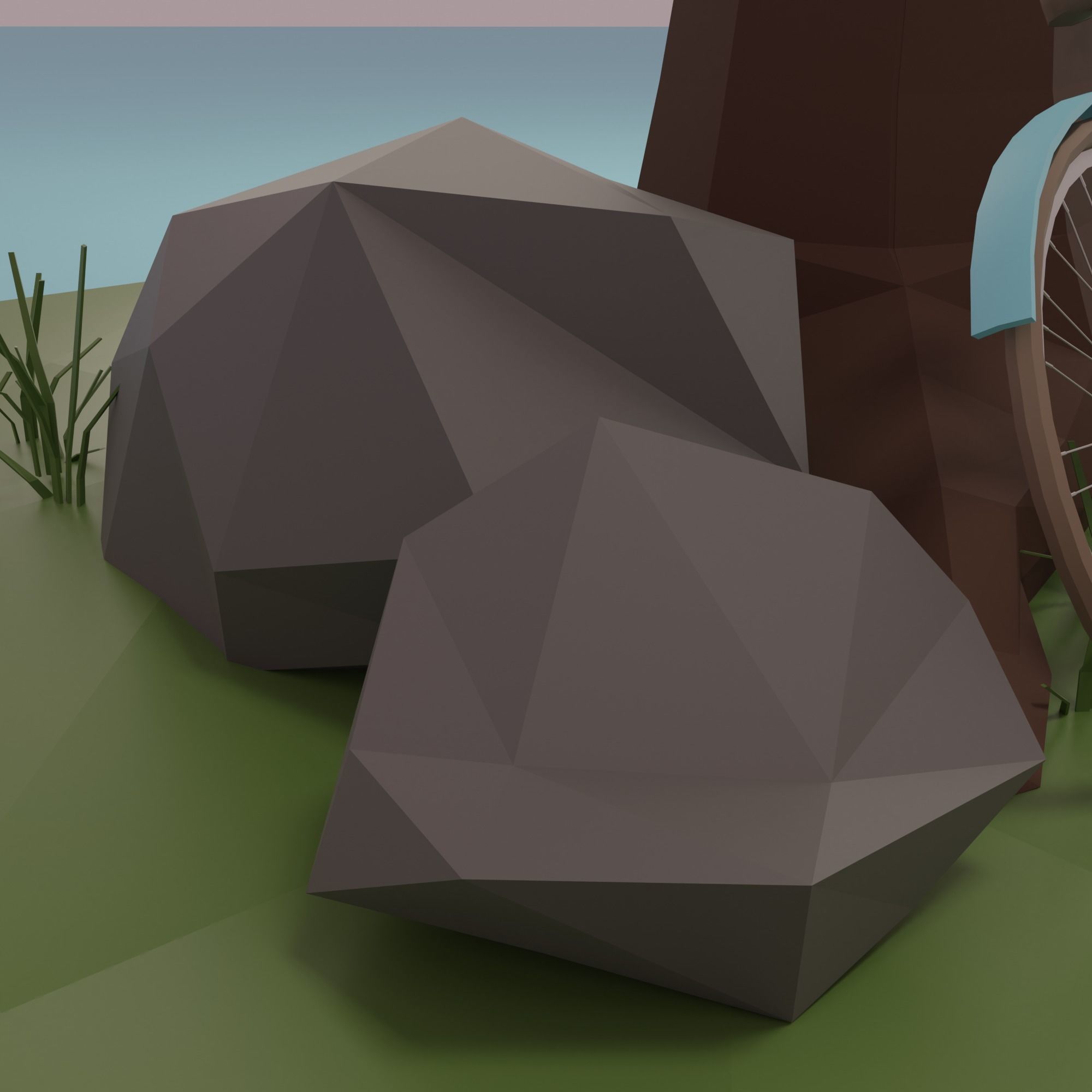 Tree house Low-poly 3D model_14
