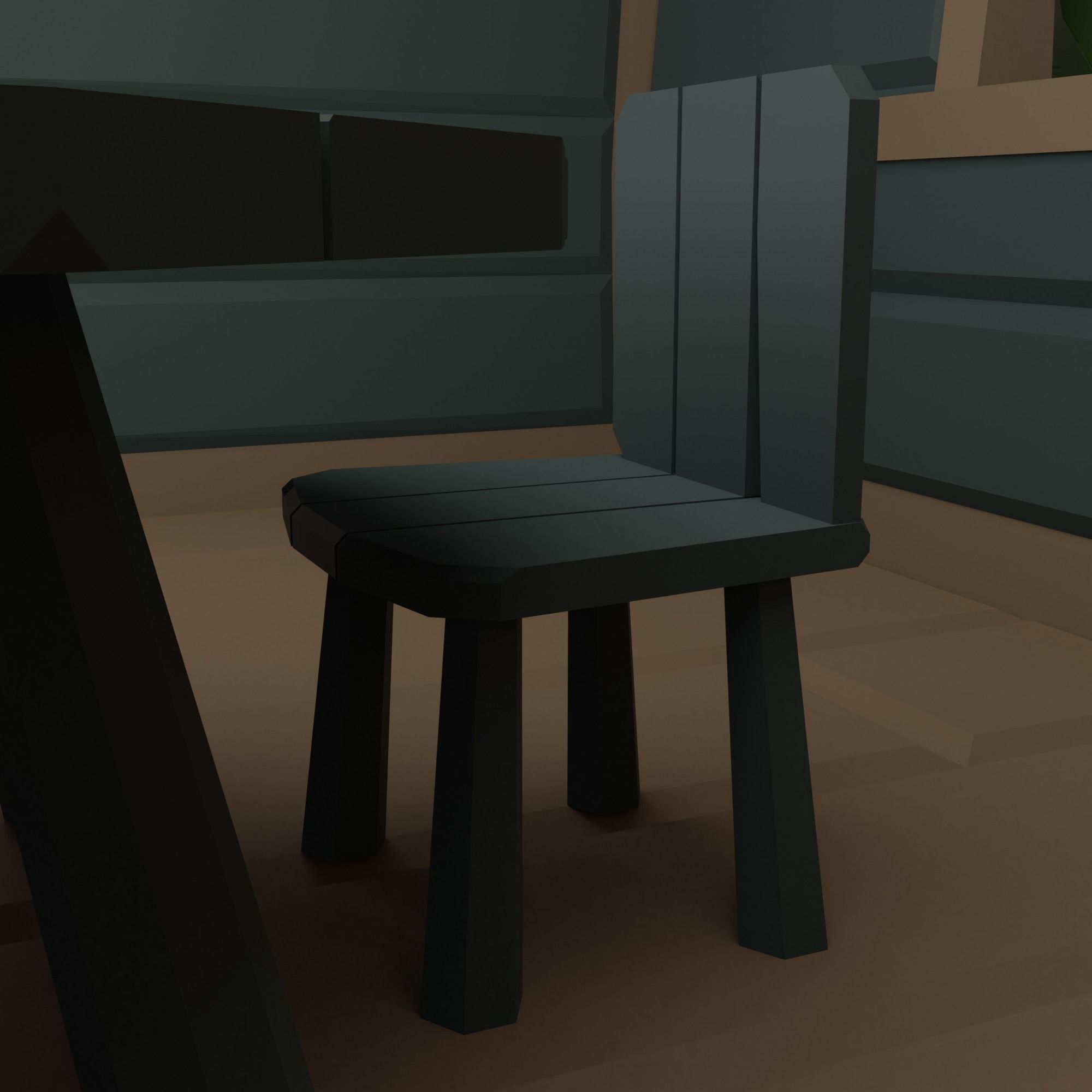 Tree house Low-poly 3D model_10