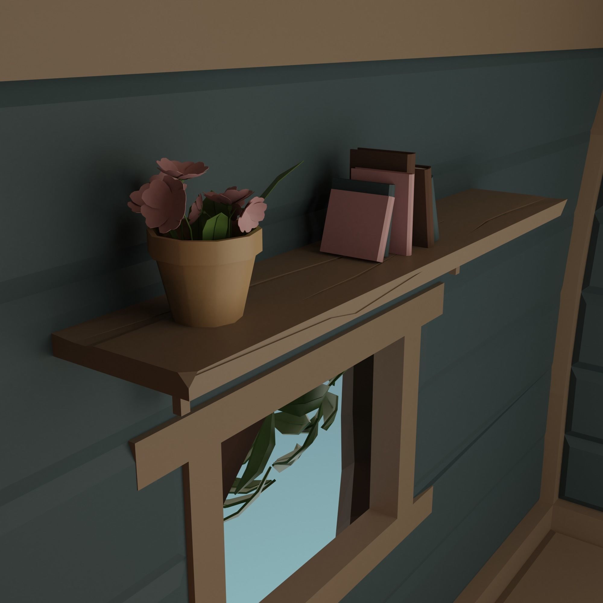 Tree house Low-poly 3D model_8