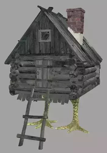 The Hut on Chicken Legs Baba Yaga Low-poly 3D model