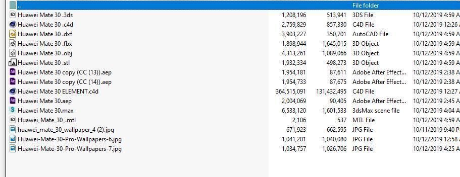 Huawei Mate 30 ELEMENT 3D Low-poly 3D model_14