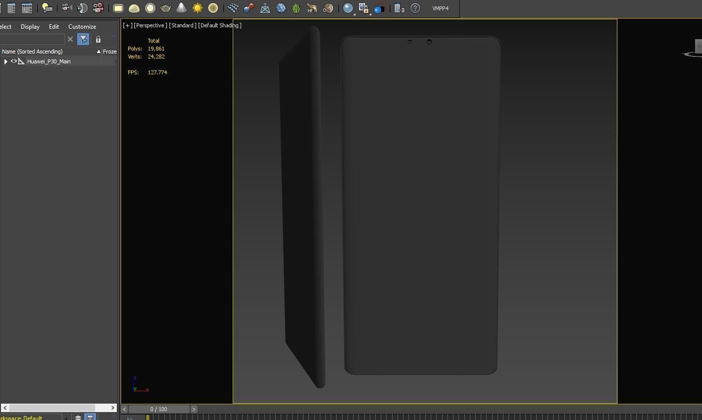 Huawei Mate 30 ELEMENT 3D Low-poly 3D model_8