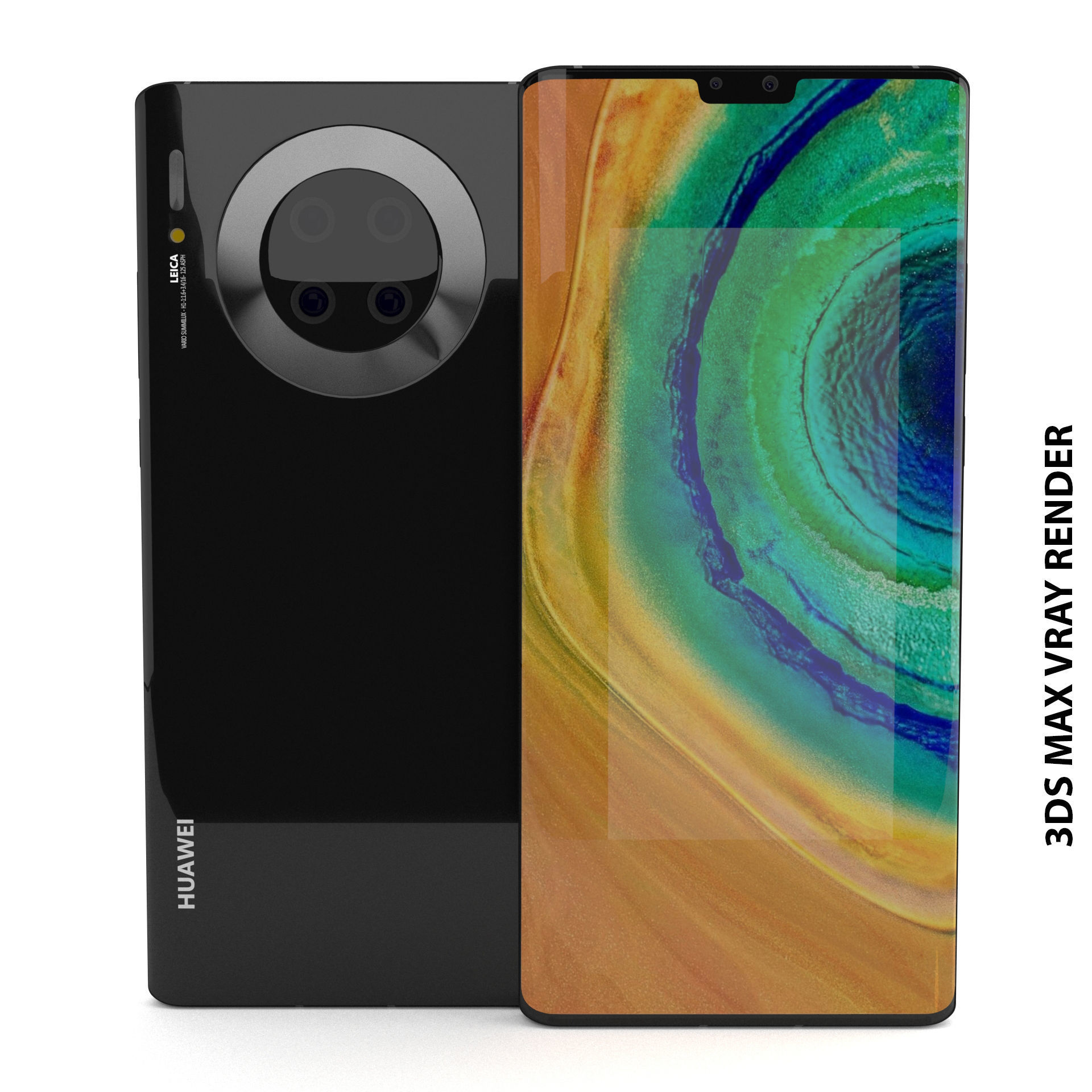 Huawei Mate 30 ELEMENT 3D Low-poly 3D model_7