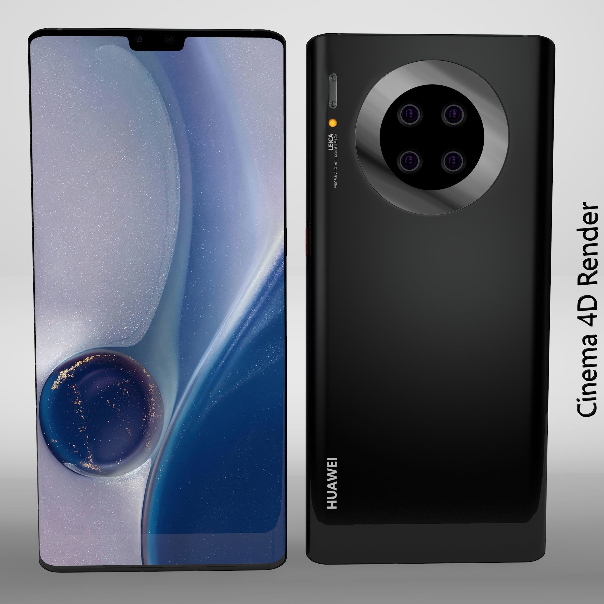 Huawei Mate 30 ELEMENT 3D Low-poly 3D model_9