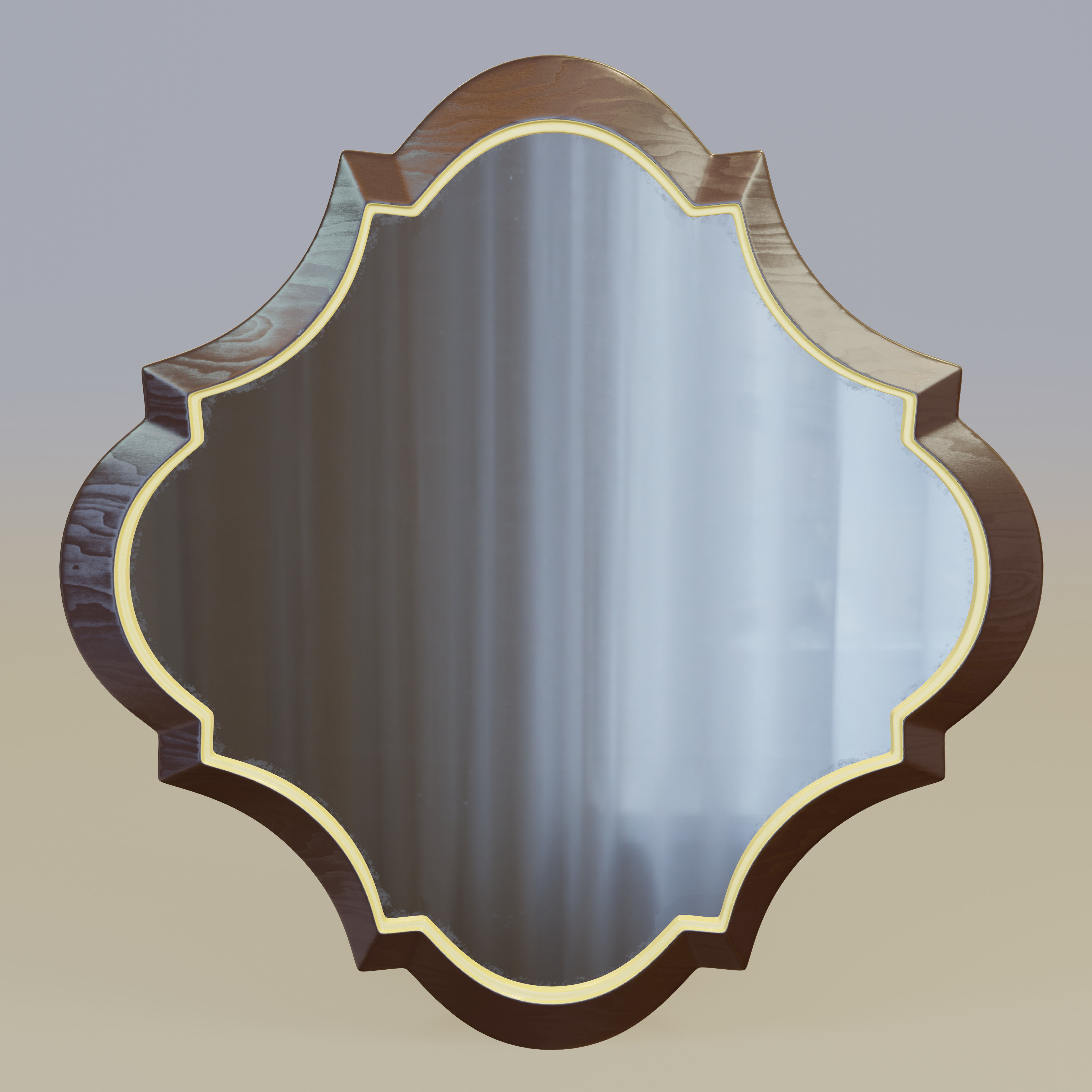 Decorative accent mirror 3D model_2