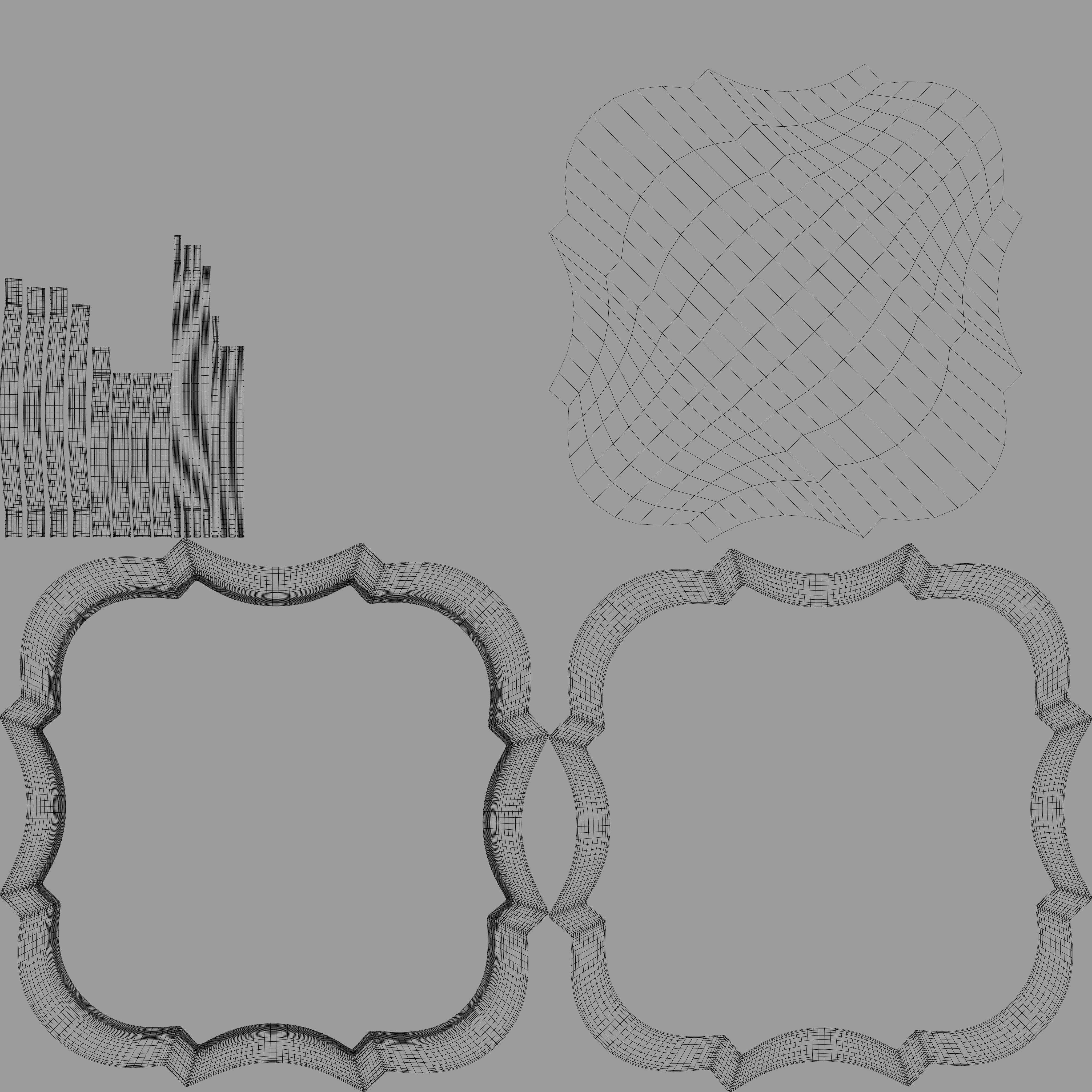 Decorative accent mirror 3D model_11