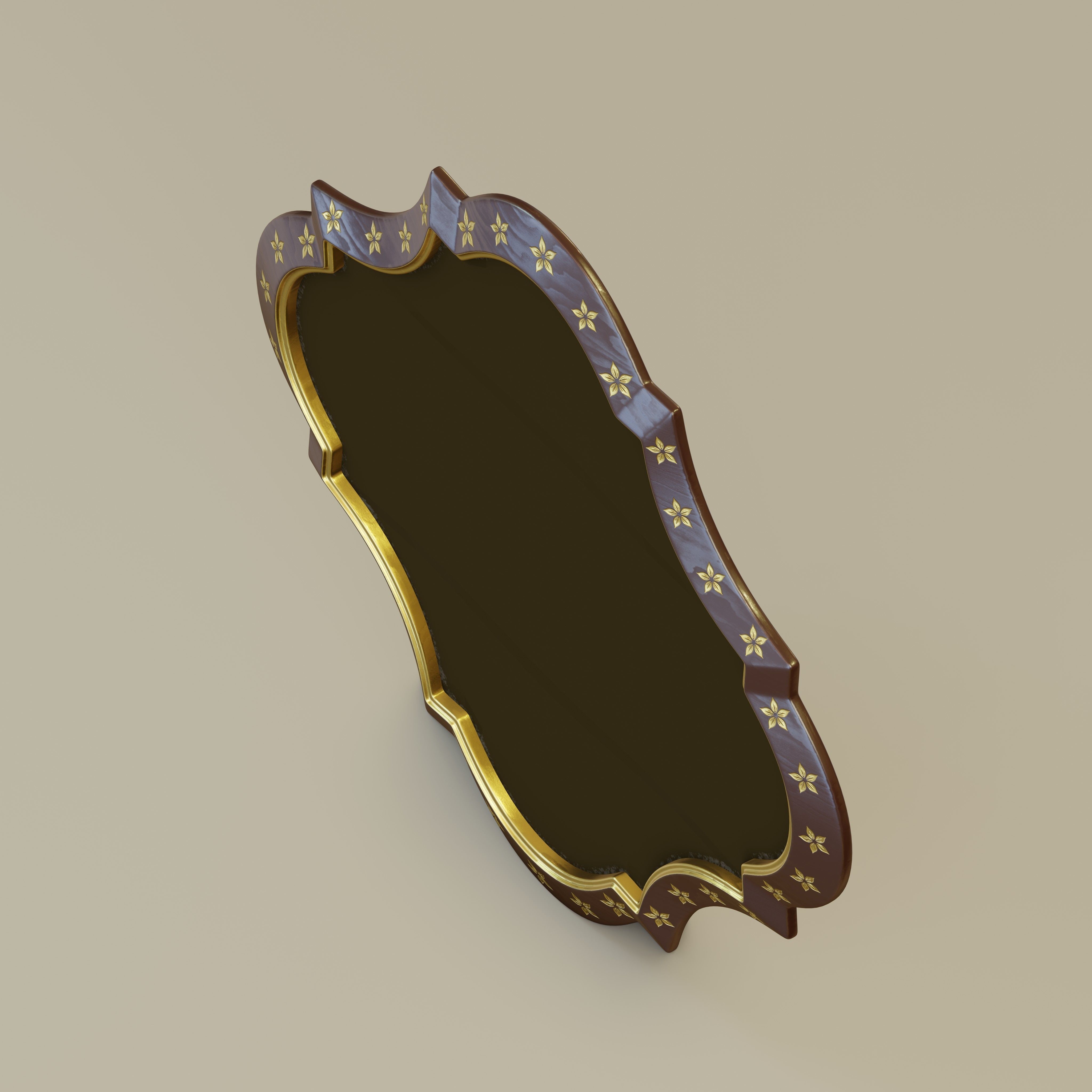 Decorative accent mirror 3D model_1