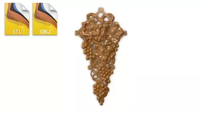 Bunch of grapes vine Decor 3D model