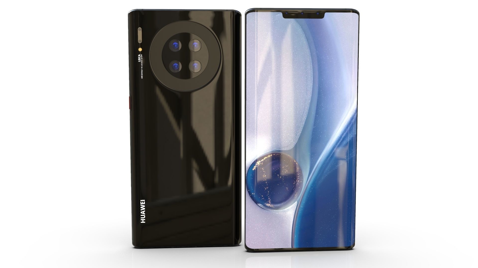 Huawei Mate 30 Pro ELEMENT 3D Low-poly 3D model_6