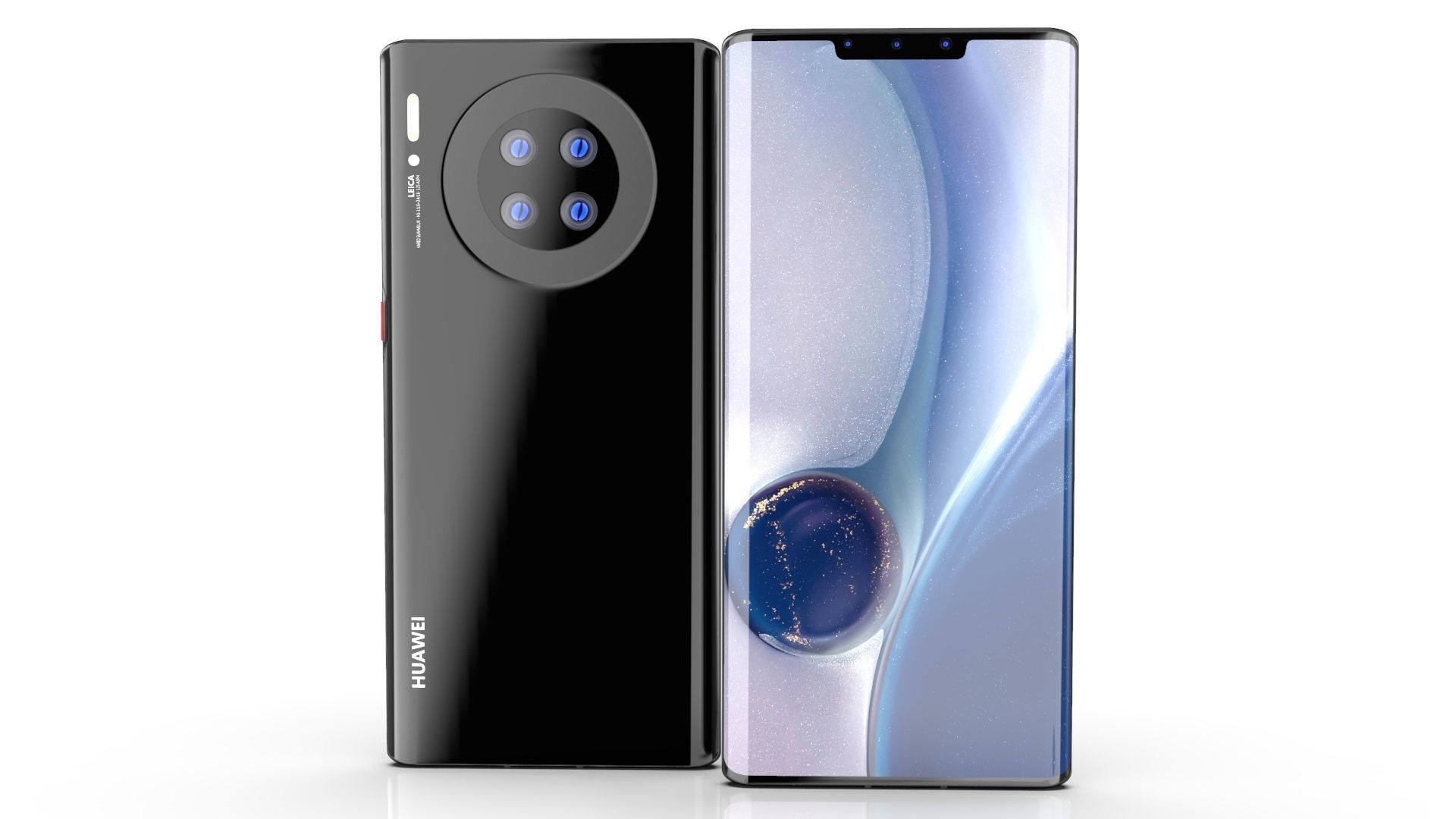 Huawei Mate 30 Pro ELEMENT 3D Low-poly 3D model_3