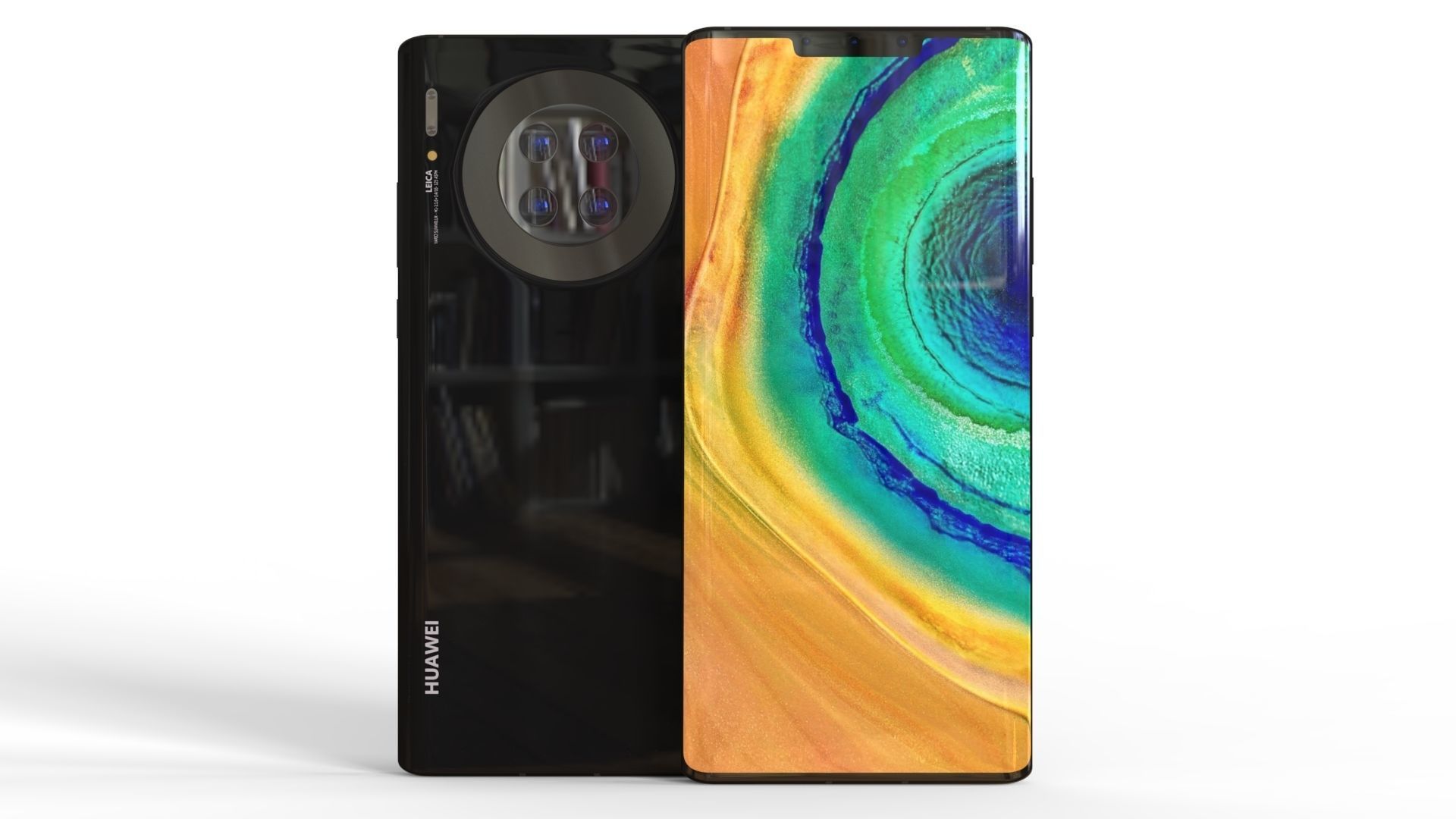 Huawei Mate 30 Pro ELEMENT 3D Low-poly 3D model_15