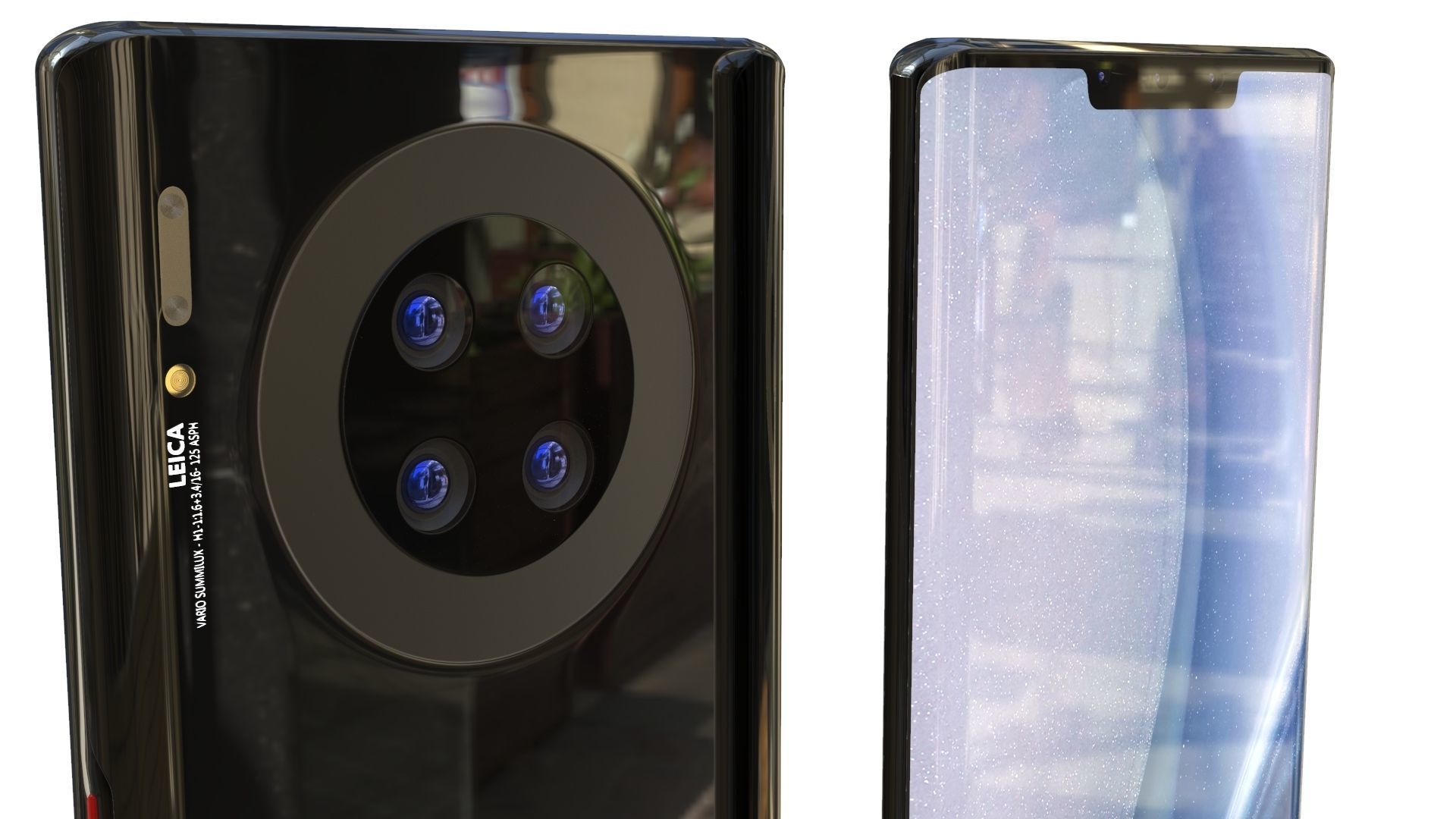 Huawei Mate 30 Pro ELEMENT 3D Low-poly 3D model_5