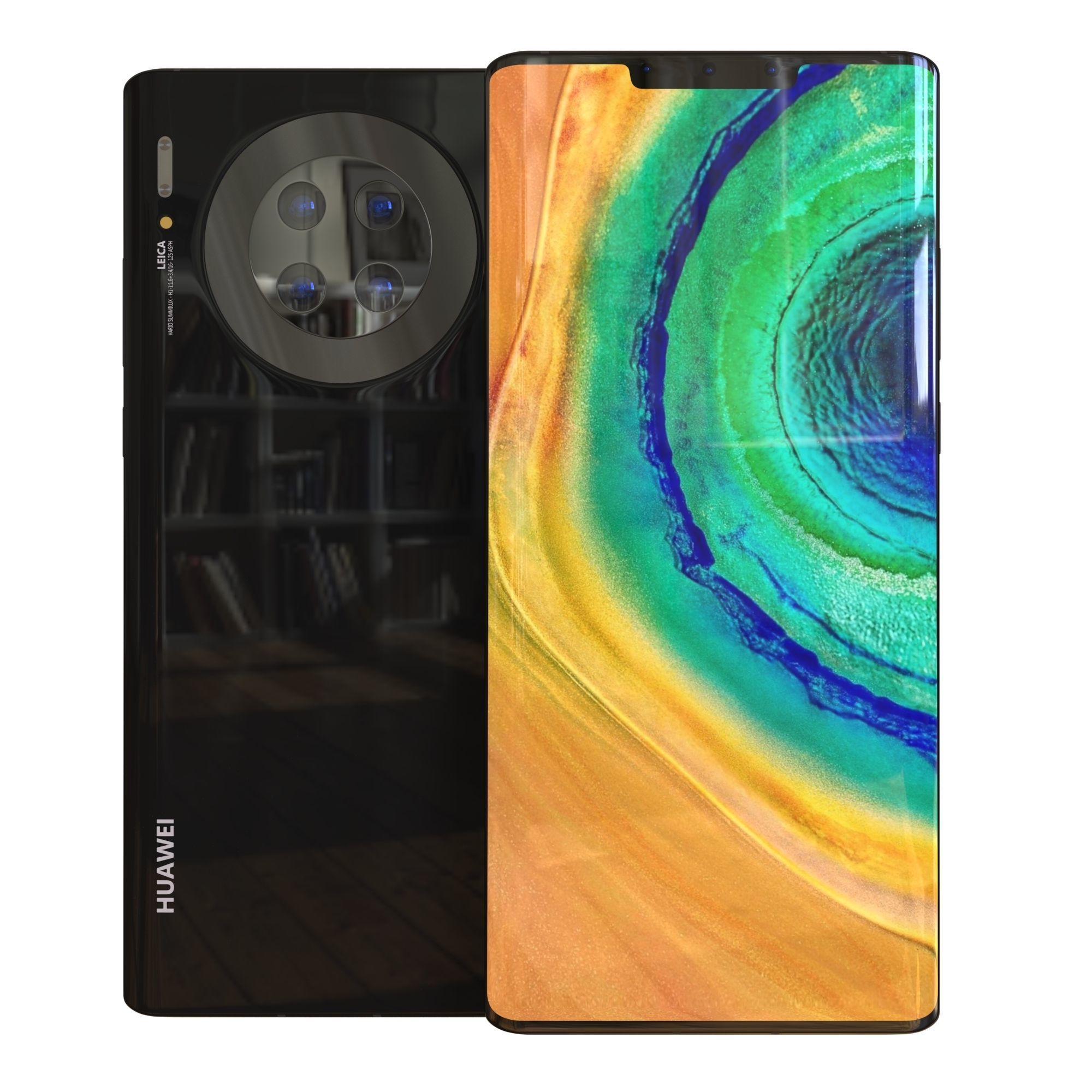 Huawei Mate 30 Pro ELEMENT 3D Low-poly 3D model_18