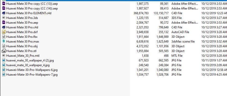 Huawei Mate 30 Pro ELEMENT 3D Low-poly 3D model_25