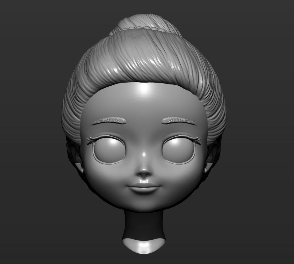 doll head 3D print model_4