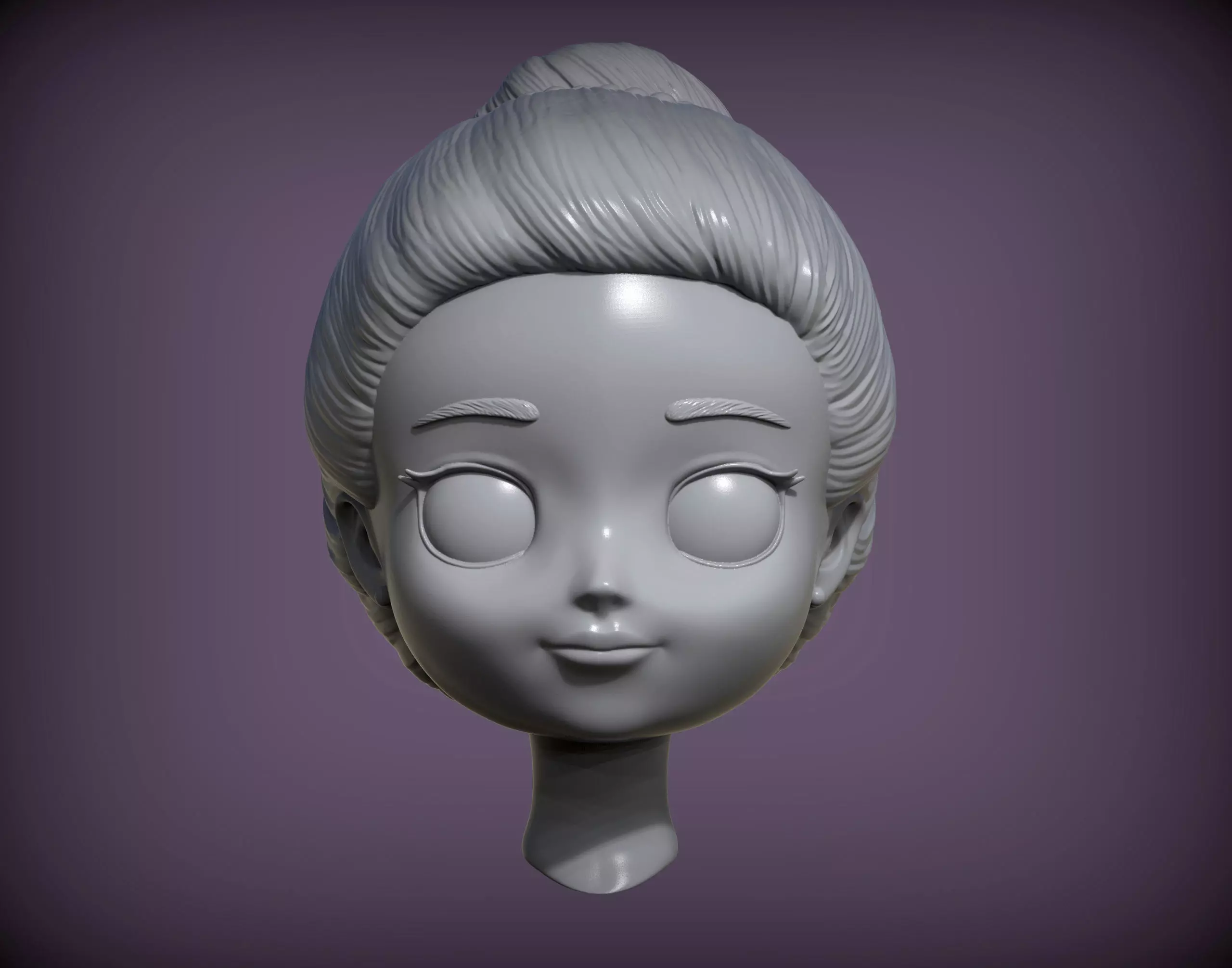 doll head 3D print model_0