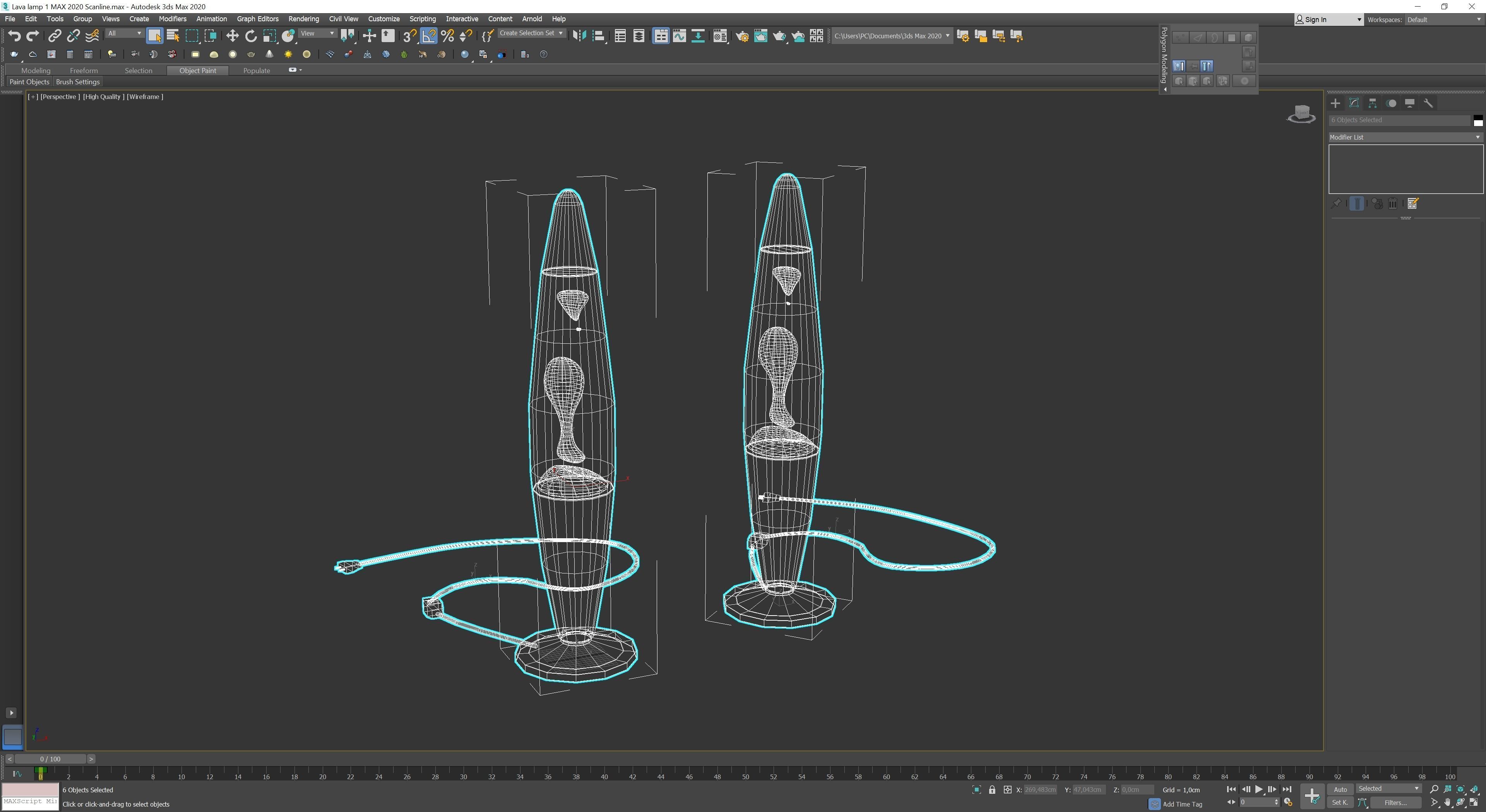 Lava lamp Low-poly 3D model_9