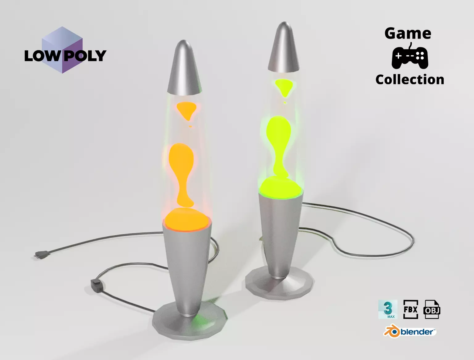 Lava lamp Low-poly 3D model_0