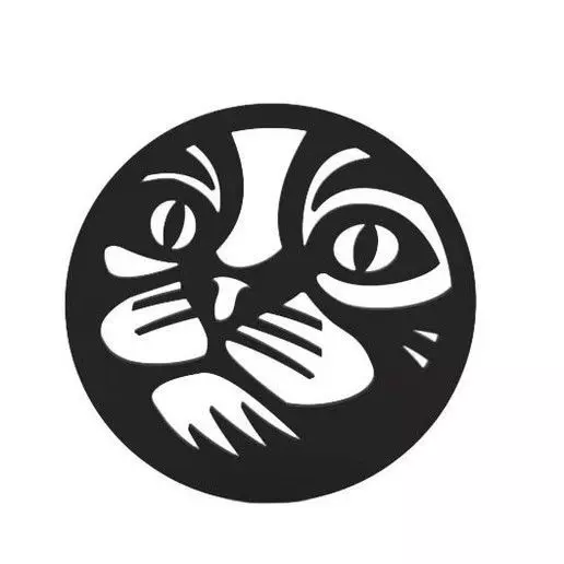 Coaster cat logo 3D print model_0