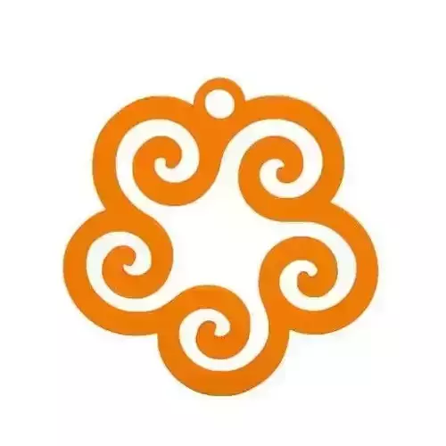 Earring spiral pendant - orange