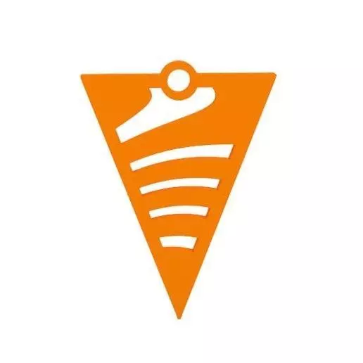Earring orange triangle logo 3D print model_0