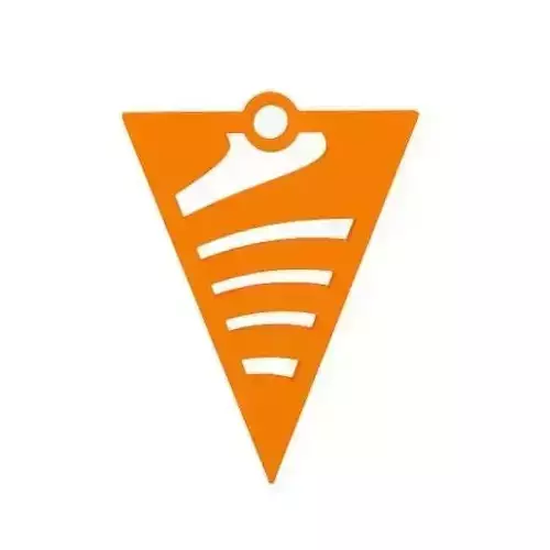 Earring orange triangle logo